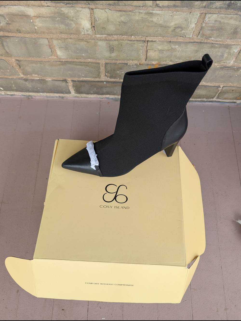 Black Pointed Sock Bootie